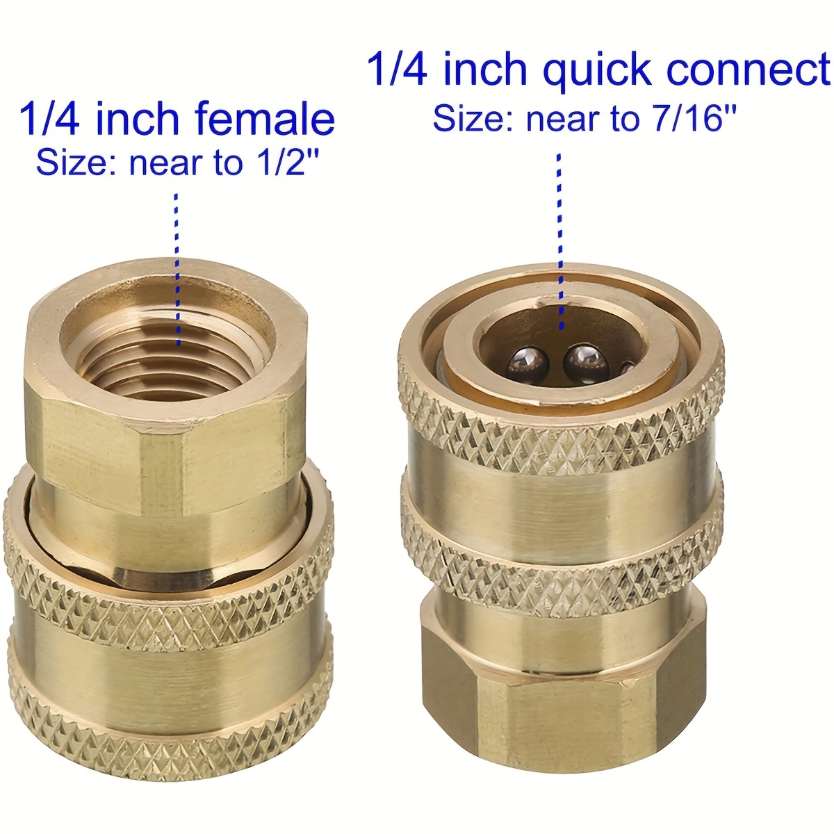 ZONADAH Hochdruckreiniger-Adapter-Set Aus Messing, 2-teilig: M15 Innengewinde Auf 3/8" Schnellkupplung – Für Reinigungspistolen Und Schläuche