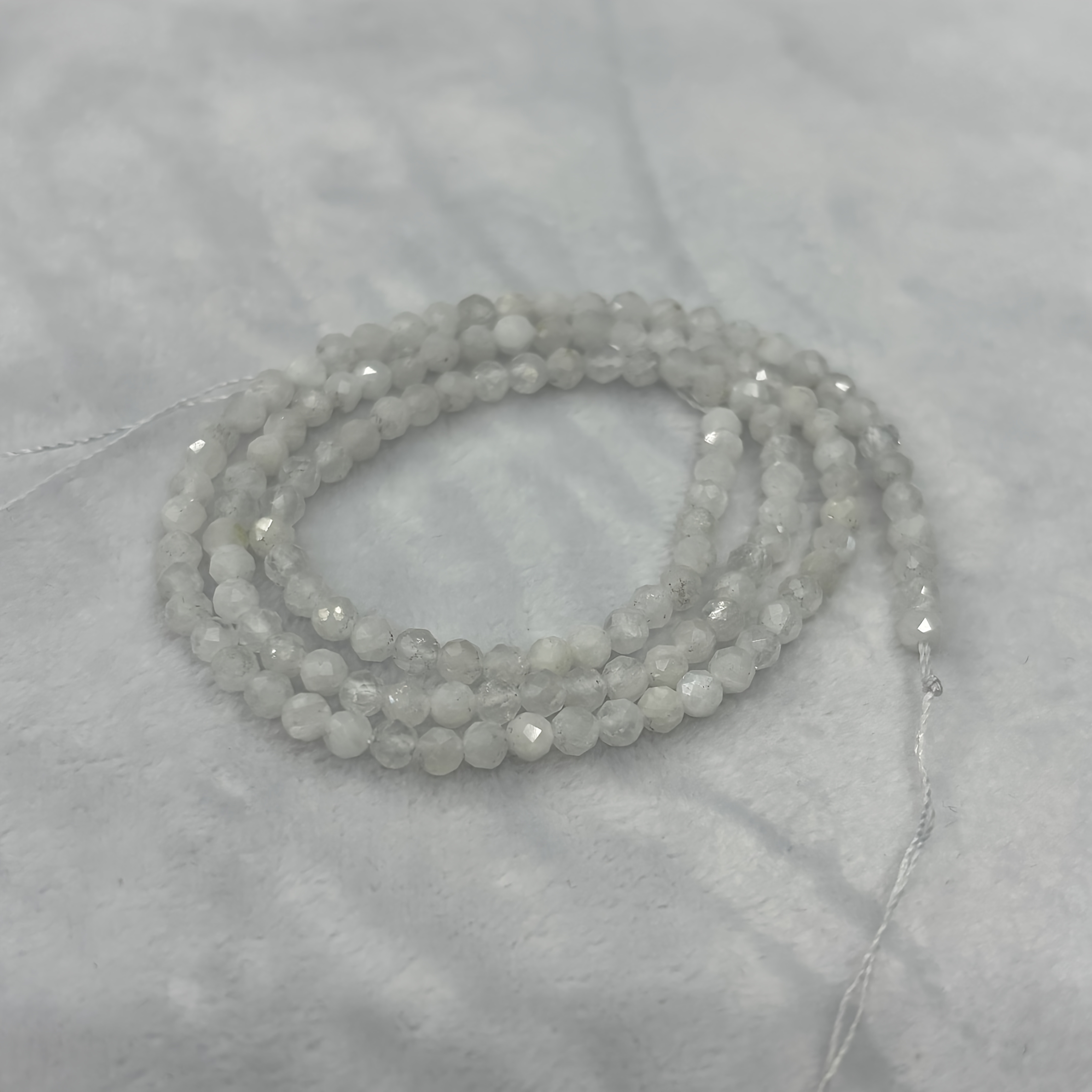 E-shop Facettierte Abstandperlen aus natürlichem weißem Mondstein für Schmuckherstellung, Luxus-DIY-Bastel- & Geschenkperlen für Damen Herren,
