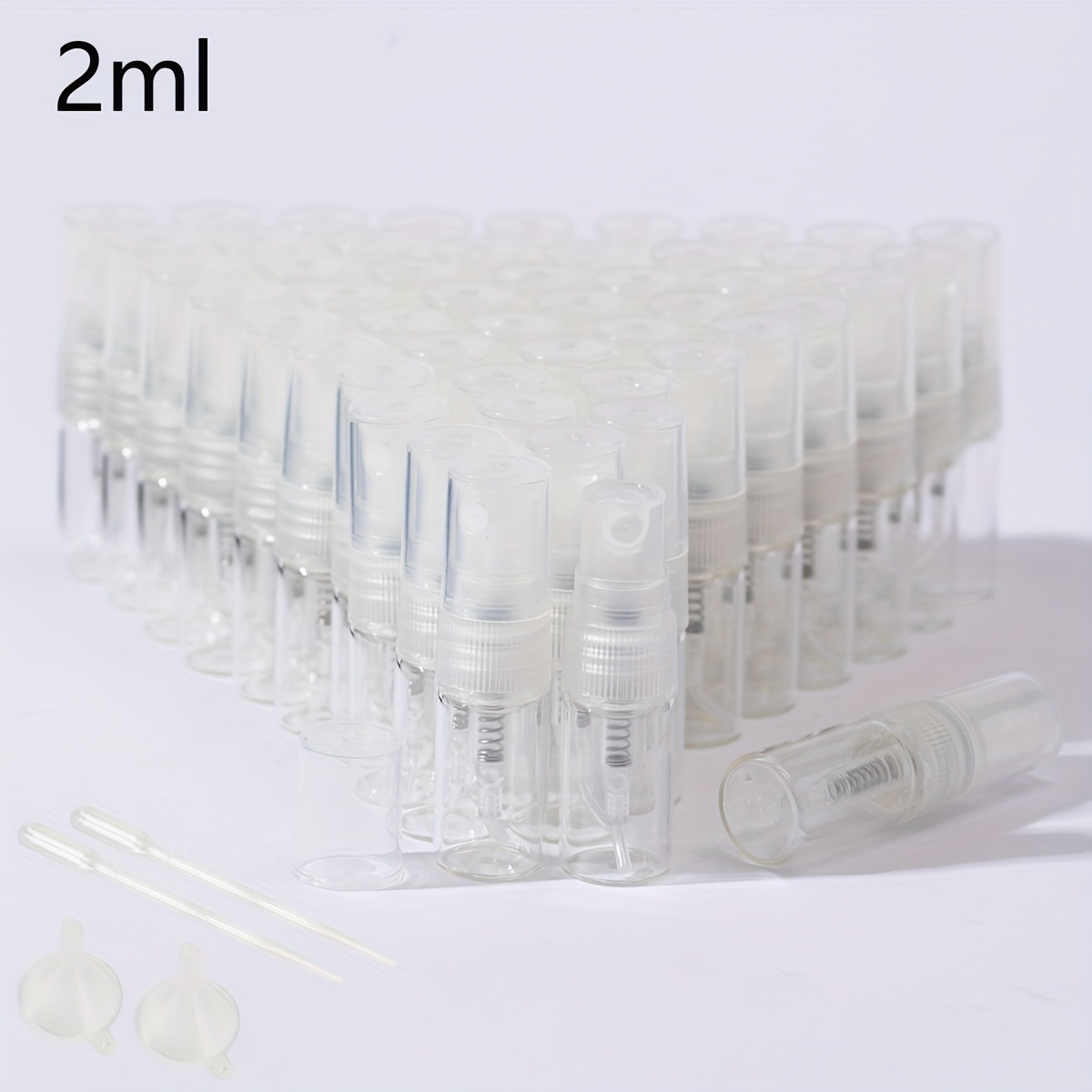 E-shop 50 Stück 2/3/5/10ml Sprühflaschen Kunststoff Sprühspender Glasflaschenkörper Kunststoffbehälter Tragbare Kleine Sprühflasche
