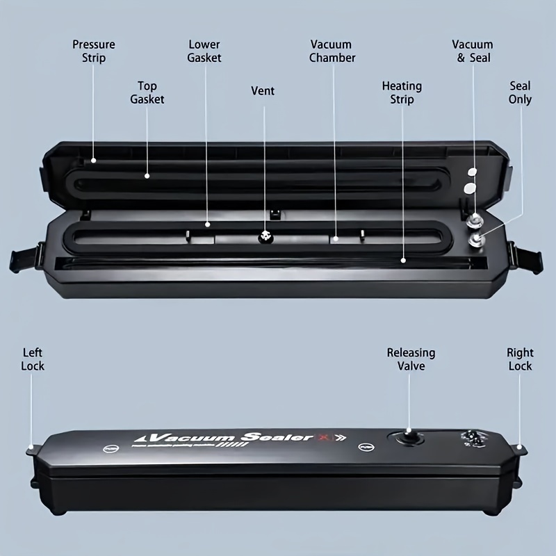 TEMU Vacuum Sealing Machine And Fresh-keeping , Kitchen Tools, Food Vacuum Sealing Machine, Mini For Bulk, Food Packaging And Storage Heat Sealing Machine, Food Preservation