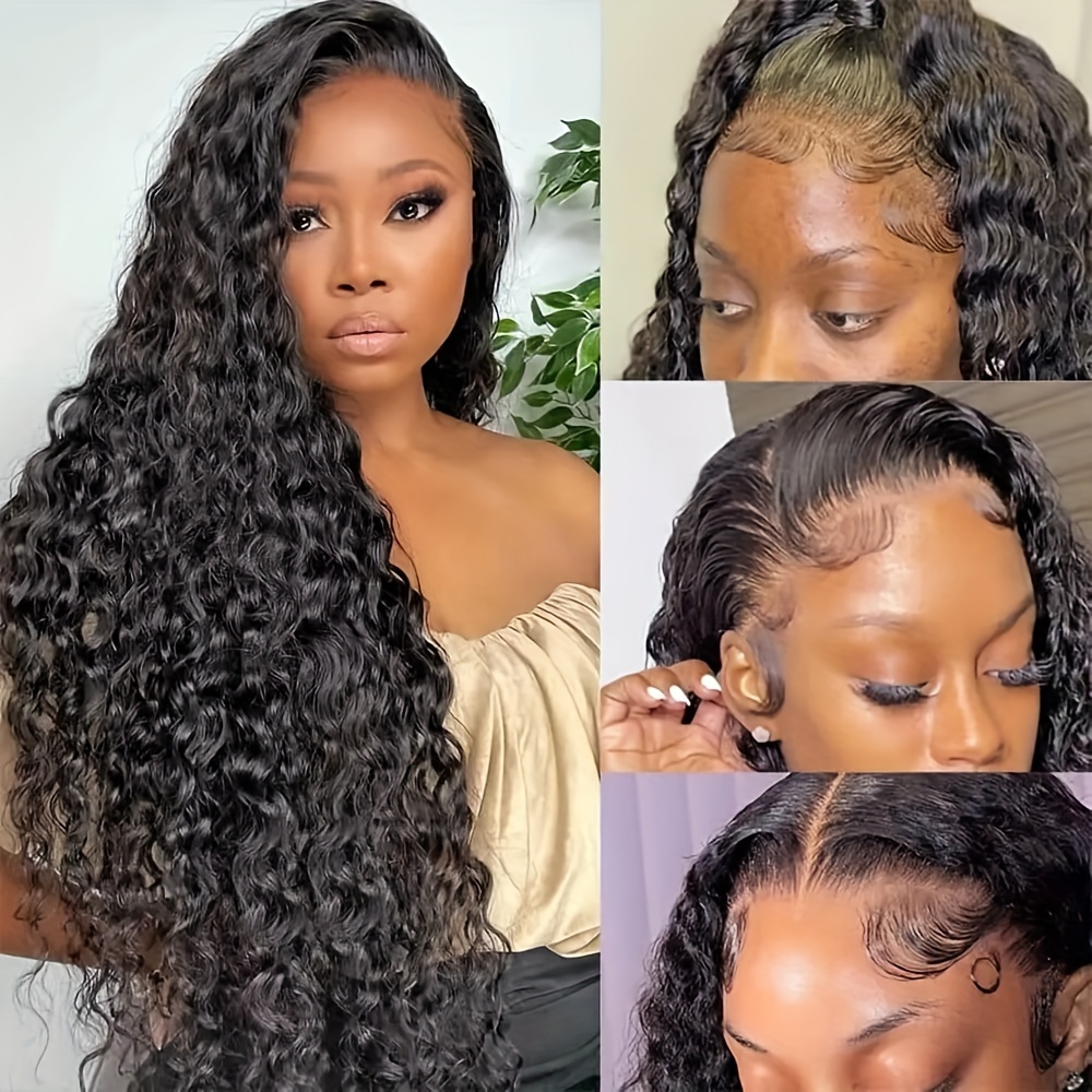  3pcs Water Wave Human Hair Extensions for Women - Natural Black, Soft & Full, Smooth Straight Texture details 6