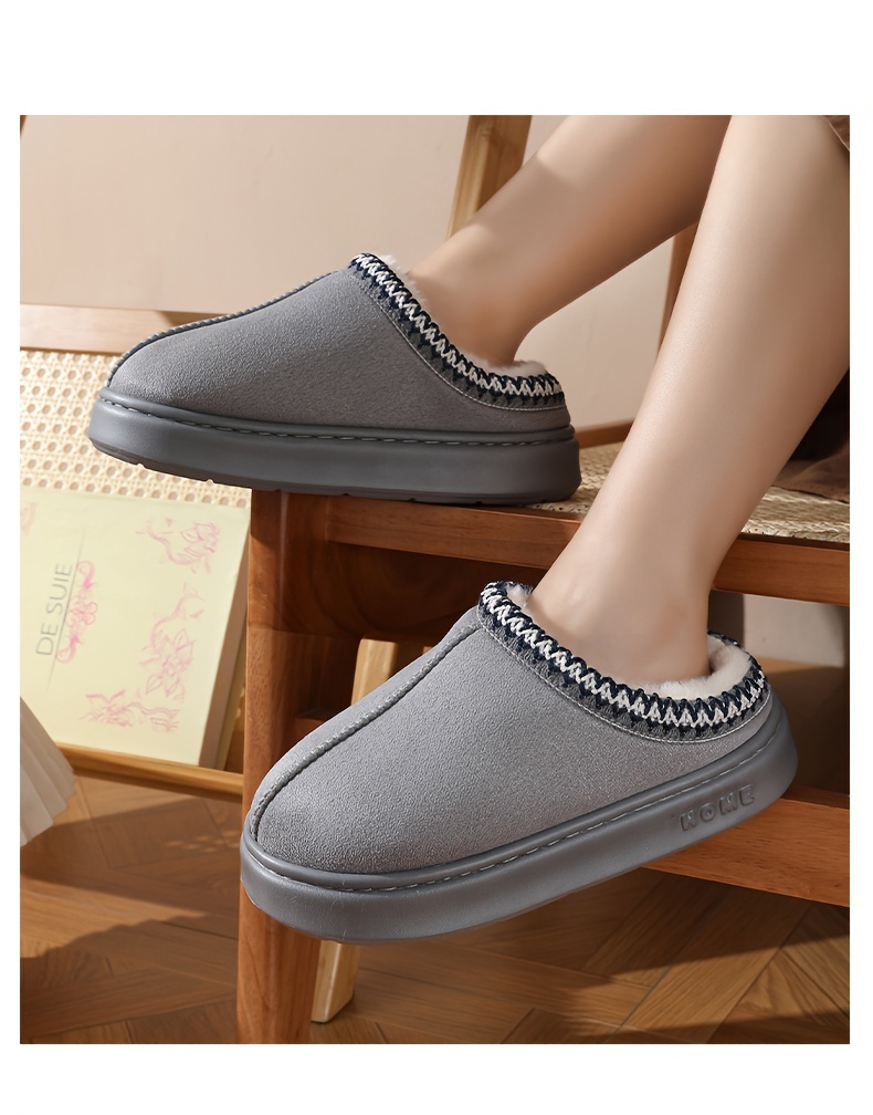 winter lace fashion cotton slippers for men and women casual couples indoor and outdoor   shoes cold and comfortable shoes bread shoes details 12