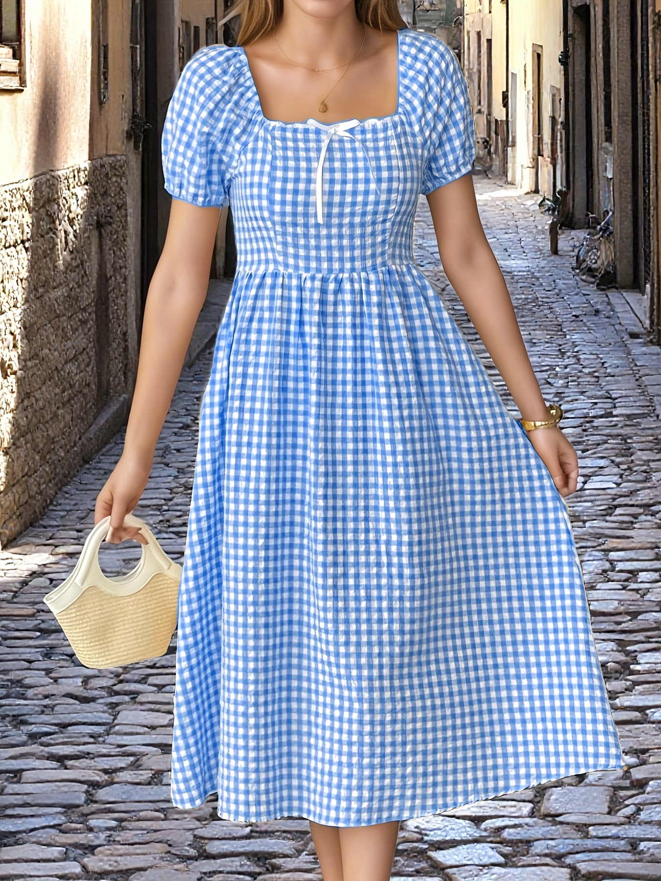 french style romantic yellow dress elegant - Temu