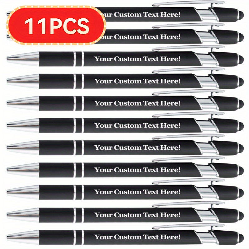 

11pcs Customized Golden Ballpoint Pen, Can Customize , Name, Advertising, Shop Phone With