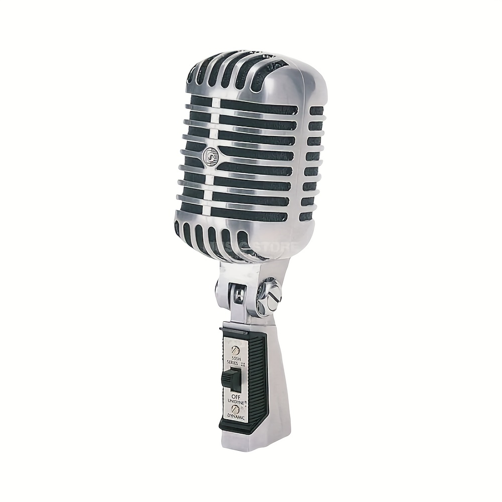 TEMU Professional Vintage Metal Microphone 55sh Classic Vocal Microphone Stage Karaoke Vintage Style Retro Style Xlr Interface Microphone For Studio