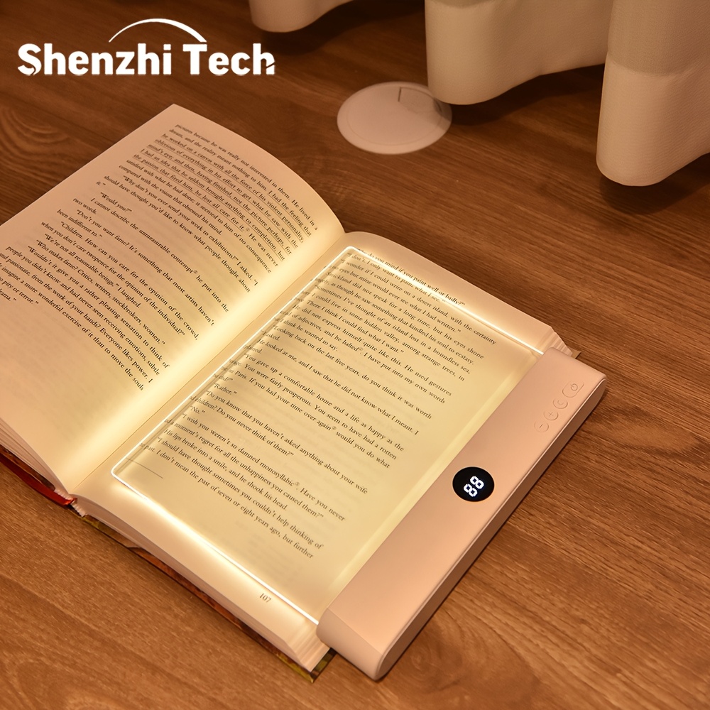 

Shenzhi Tech Rechargeable Led Book Light - Portable, Dimmable, 3 Color Temperatures, Usb Powered, Reading Lamp For Bed, Car, Plane - Ideal Gift For Readers And Travelers, Book Decor