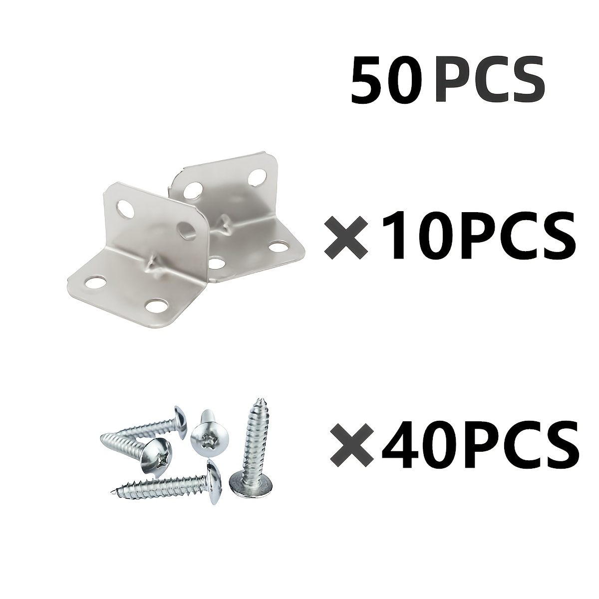 TEMU 50 Sets Of Industrial Corner Clips And Screw Kits, 10 Corner Clips And 40 Screws, Heavy-duty L-shaped Corner Clips, Adjustable Height,