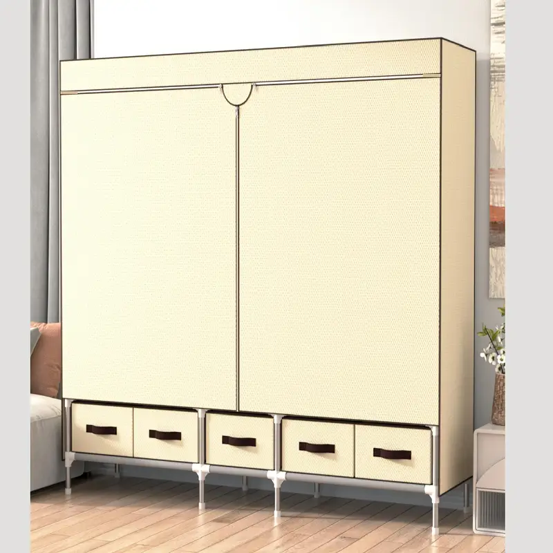 Armadio Porta Abiti - Rivestimento In Tessuto E Tubo D'acciaio - Resistente Alla Polvere - Nero | Leroy Merlin - Foto 3