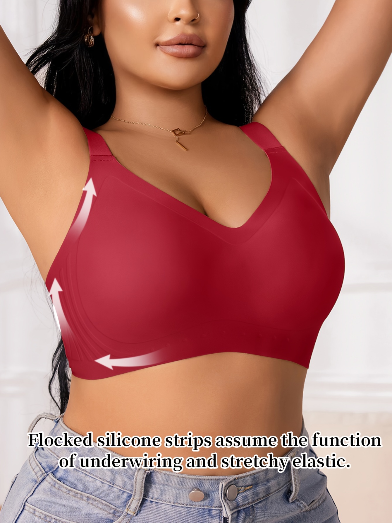 Plus Size Seamless Backless Bra - No Underwire & Ultra Soft Comfort, High Elasticity Removable Pads, Minimalist Design for Everyday Casual & Formal Wear, Strapless Bra, Formal Attire Support, Backless Lingerie, Smooth Texture Fabric, Comfortable Support, Sleek Silhouette, Lightweight Construction, Women's Undergarments