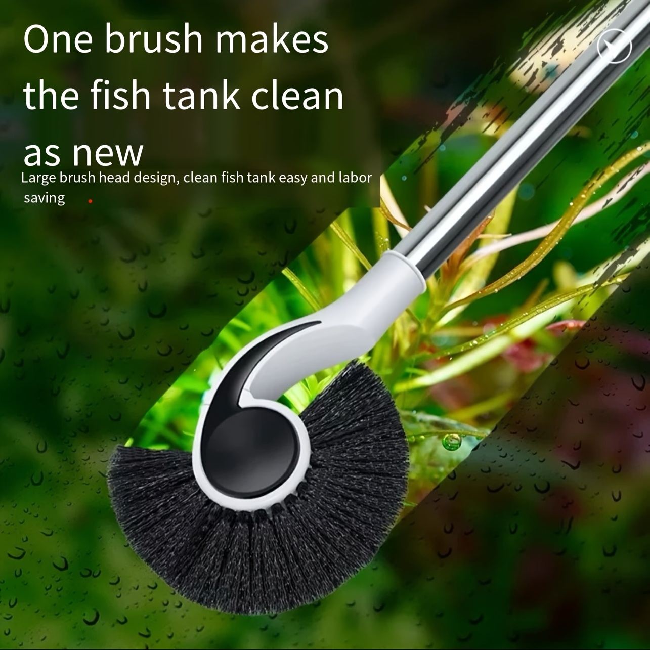 

1pc Stainless Cleaning Brush With Adjustable Long Handle, Algae Scrubber For Aquarium Maintenance, Easy Reach Corners And Blind Spots Cleaner For Fish Tanks