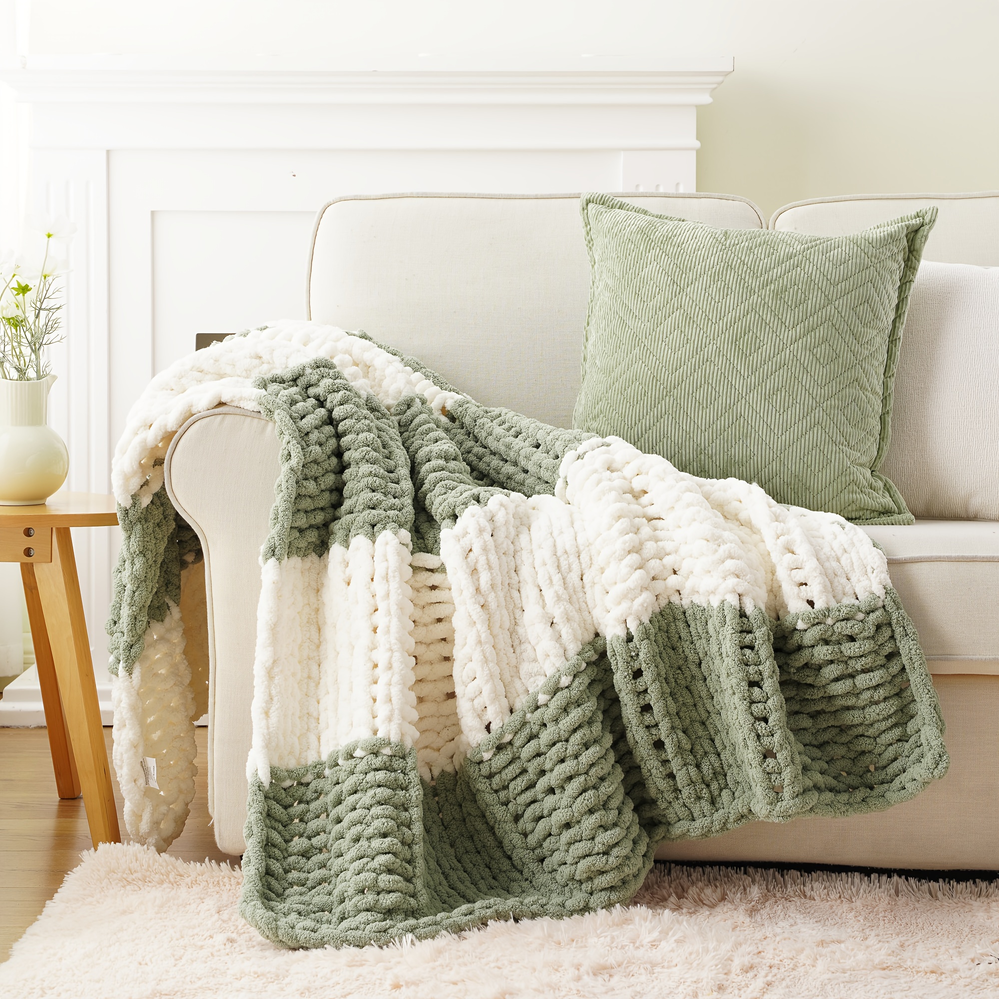 chenille throw blanket sold on Temu United States