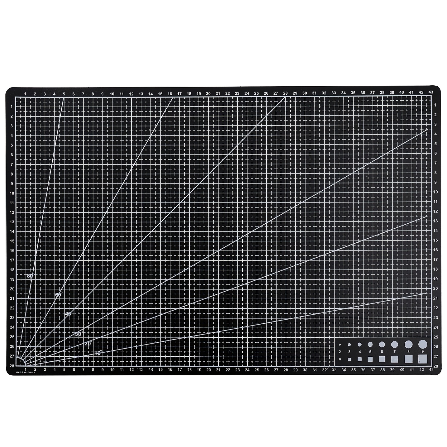 TEMU Durable A3 Rotary Cutting Mat - Double-sided Precision Pvc Craft Mat With , Diagonal Cutting Guides & Angle , Non-slip Surface For Sewing,