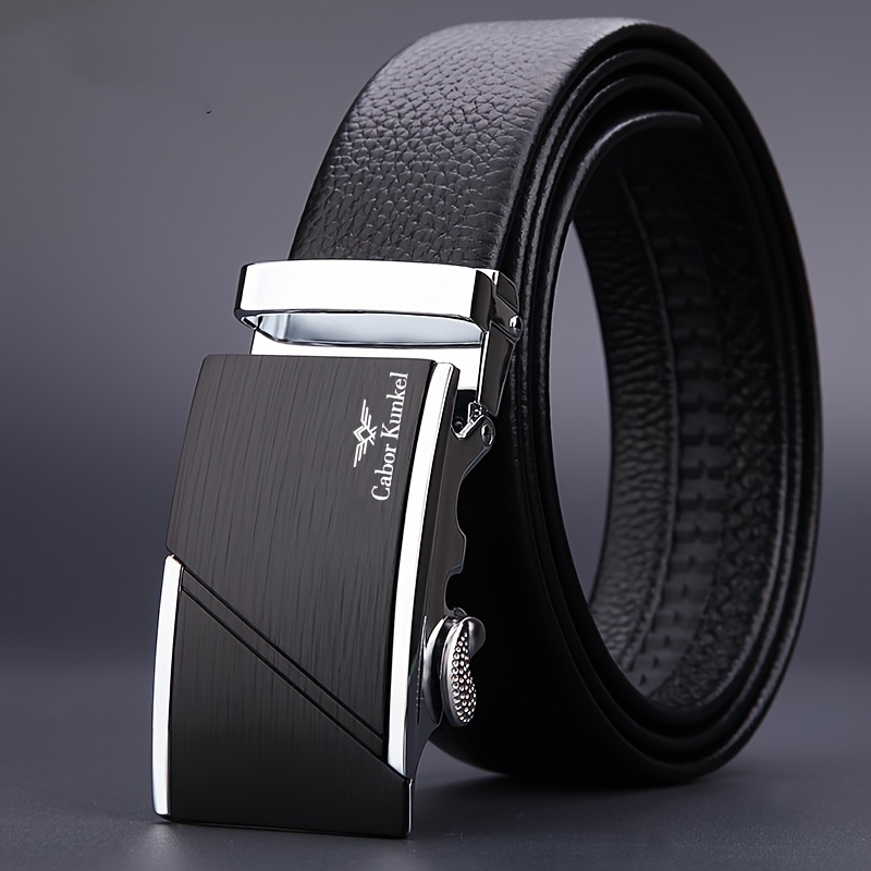 

Men's Cowhide Belt, Genuine Leather Automatic Buckle Belt, Fashionable Casual Middle-aged Youth Business Pants Belt