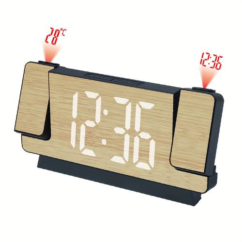 led dual alarm temperature 180 adjustable brightness automatic and function for bedroom office use home office accessory bedside table clock minimalist decor durable plastic projection office workers home