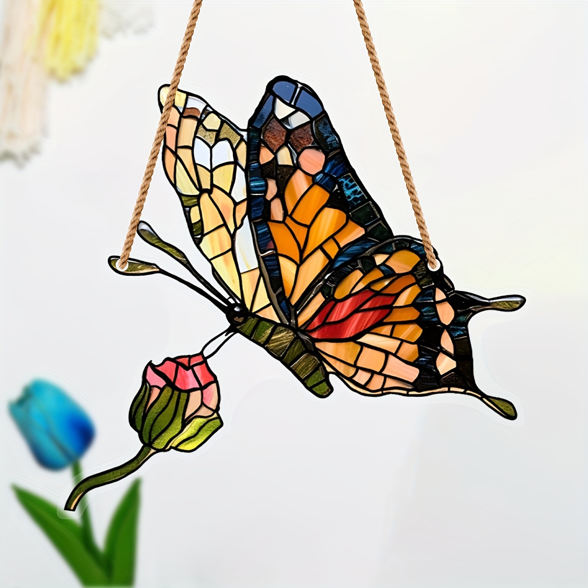 

1pc Acrylic Monarch Butterfly Suncatcher, Hanging Stained Window Decoration, No Electricity Needed, Featherless, For Indoor Outdoor Garden Decor, Ideal Gift For