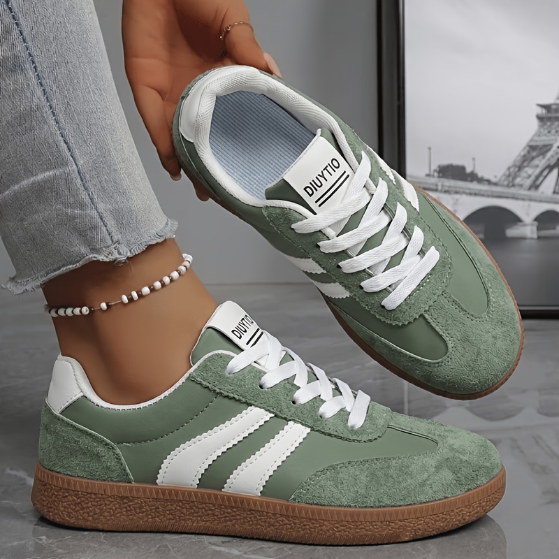 TEMU Sneakers, Sigujk Vintage Color-block German Training Shoes, Korean-style Academic Streetwear Trend, -, Four-season Low-top Casual Skate Shoes,