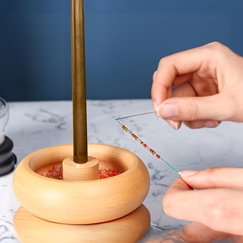 

Diy Jewelry Making Kit: Wooden Bead Spinner With Needle & Beads - Perfect For Bracelets, Necklaces & Crafts