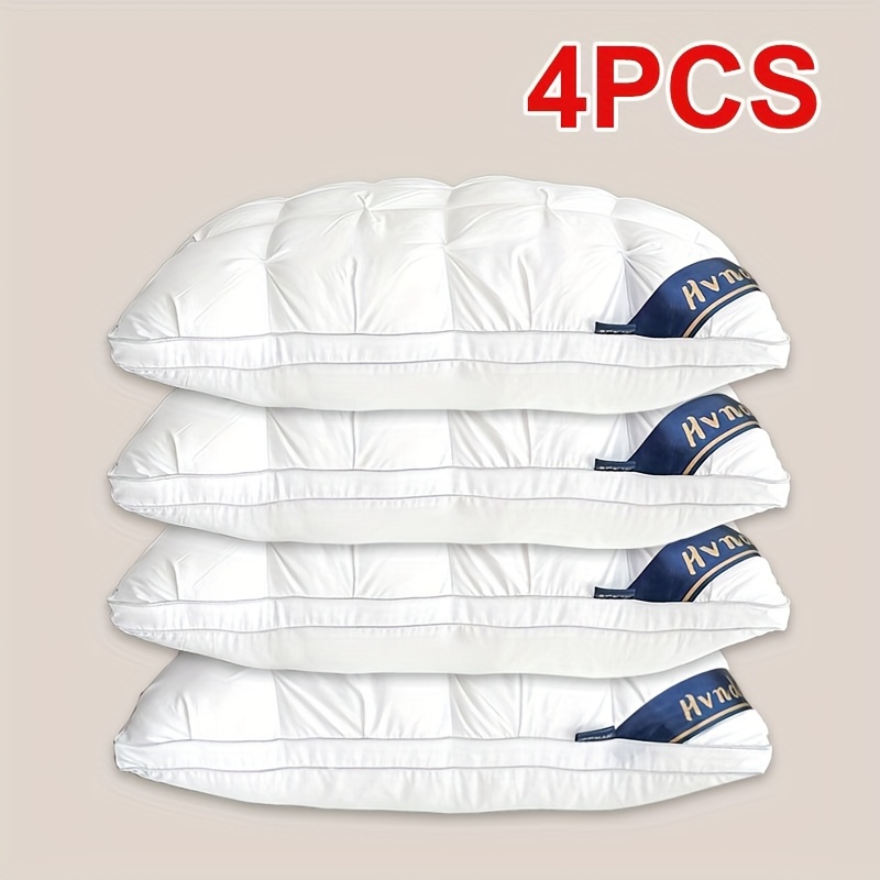 4pcs 3pcs 2pcs queen sized   quality bed pillows for sleeping low allergy polyester fiber cover   down alternative fill for back stomach or side sleepers   deep sleep cervical spine protection