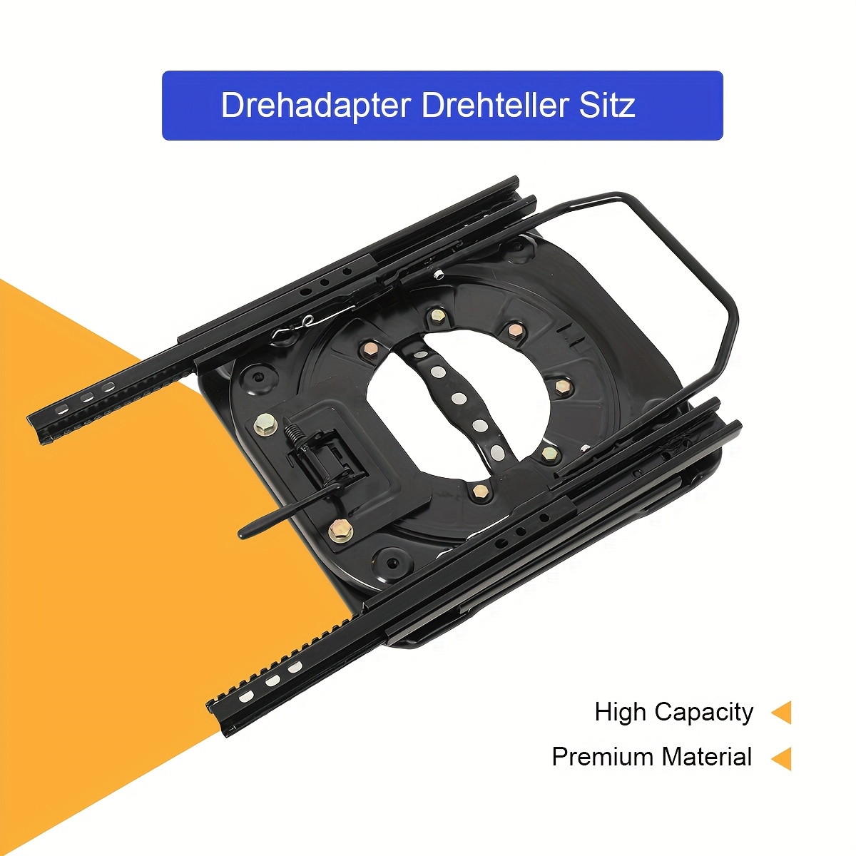 Image of Seat Swivel Base With Slide Rail, Seat Swivel Base, Turntable Swivel Console Motorhome Truck Seat Console Swivel, 360 Degree Swivel Stool Swivel Plate