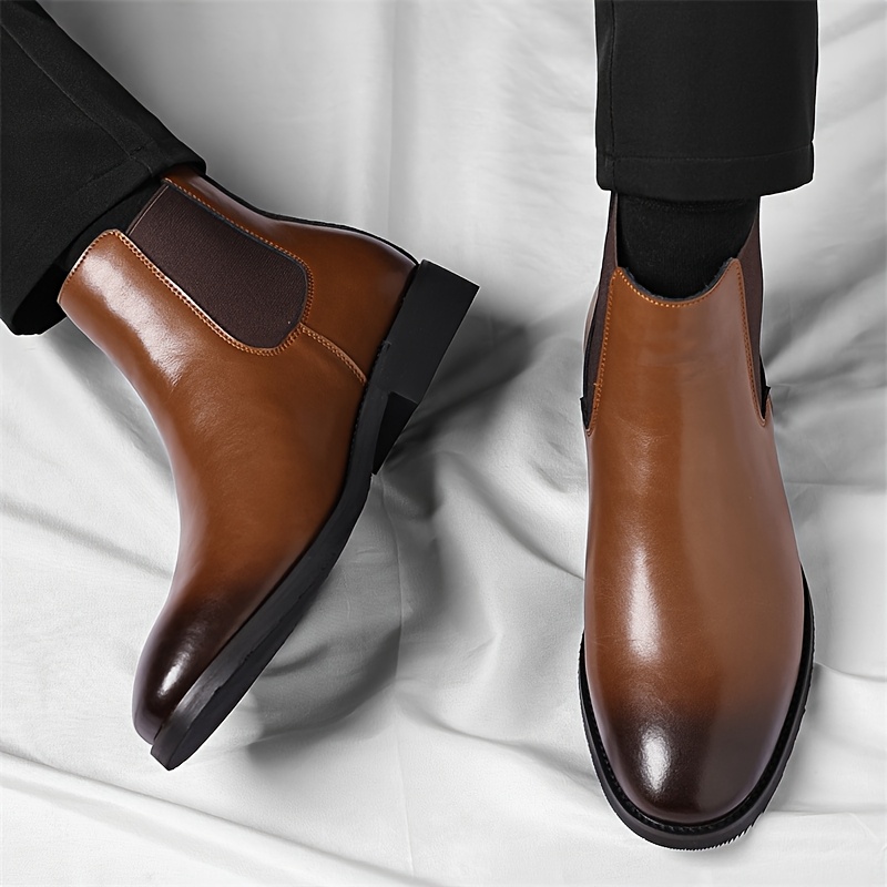 Men'S Chelsea Boots, Versatile And Stylish British-Style Short Boots, Comfortable And Breathable Mid-Calf Shoes