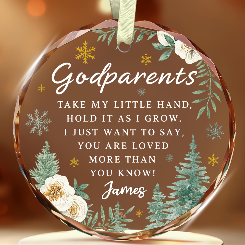 TEMU 2d Flat, Custom 2d Flat Glass Decorations, Personalized Name/photo Customization, Personalized /godmother Christmas Gifts For 2025 - Baptismal