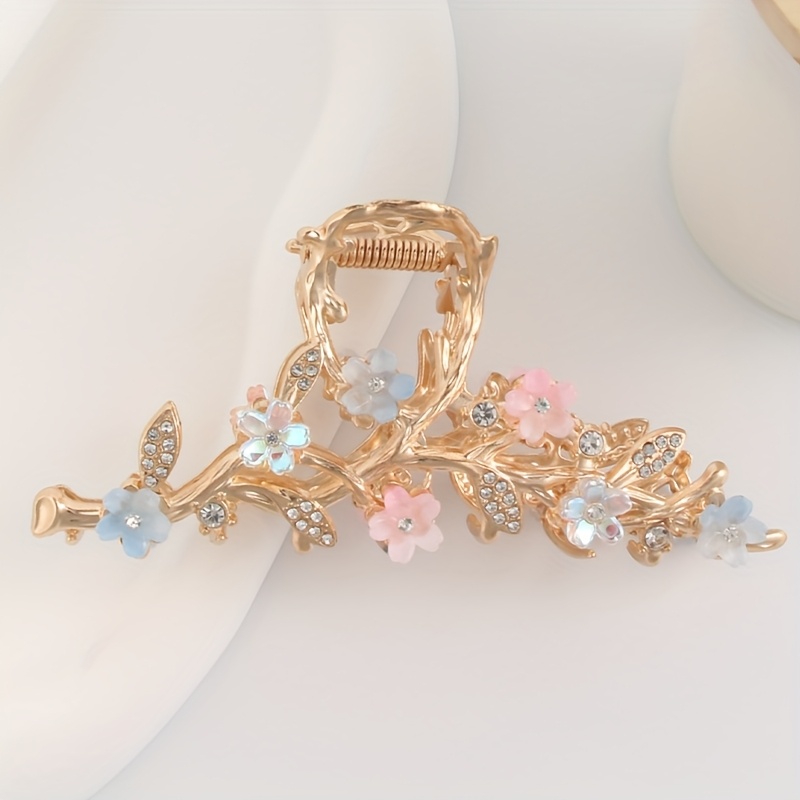 1pc elegant floral hair claw clip stylish golden - Temu