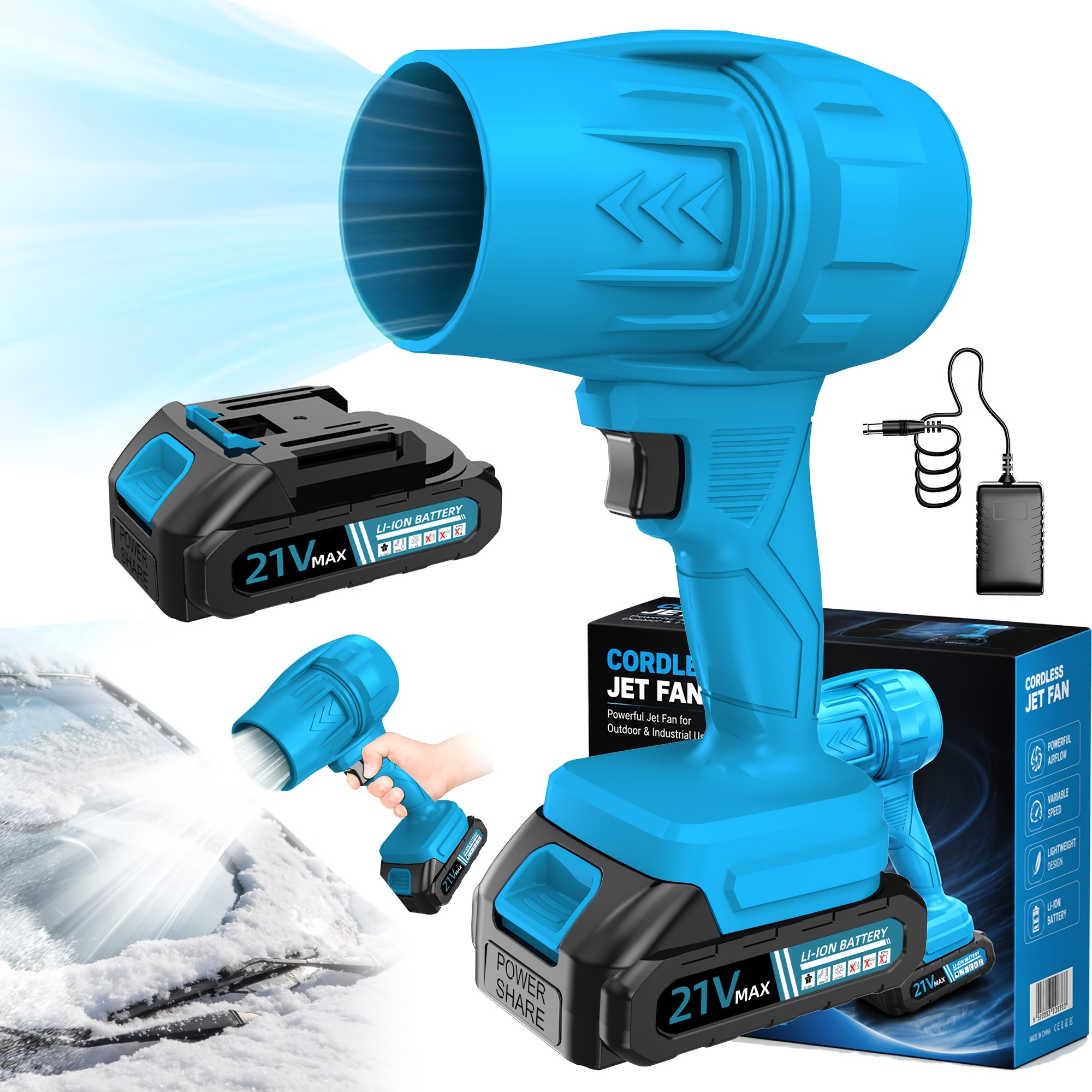 TEMU Mini à Neige Électrique pour , Rechargeable - Souffleur avec de Type, Compacte et Portable pour Souffler Feuilles, Neige, Poils d'Animaux,
