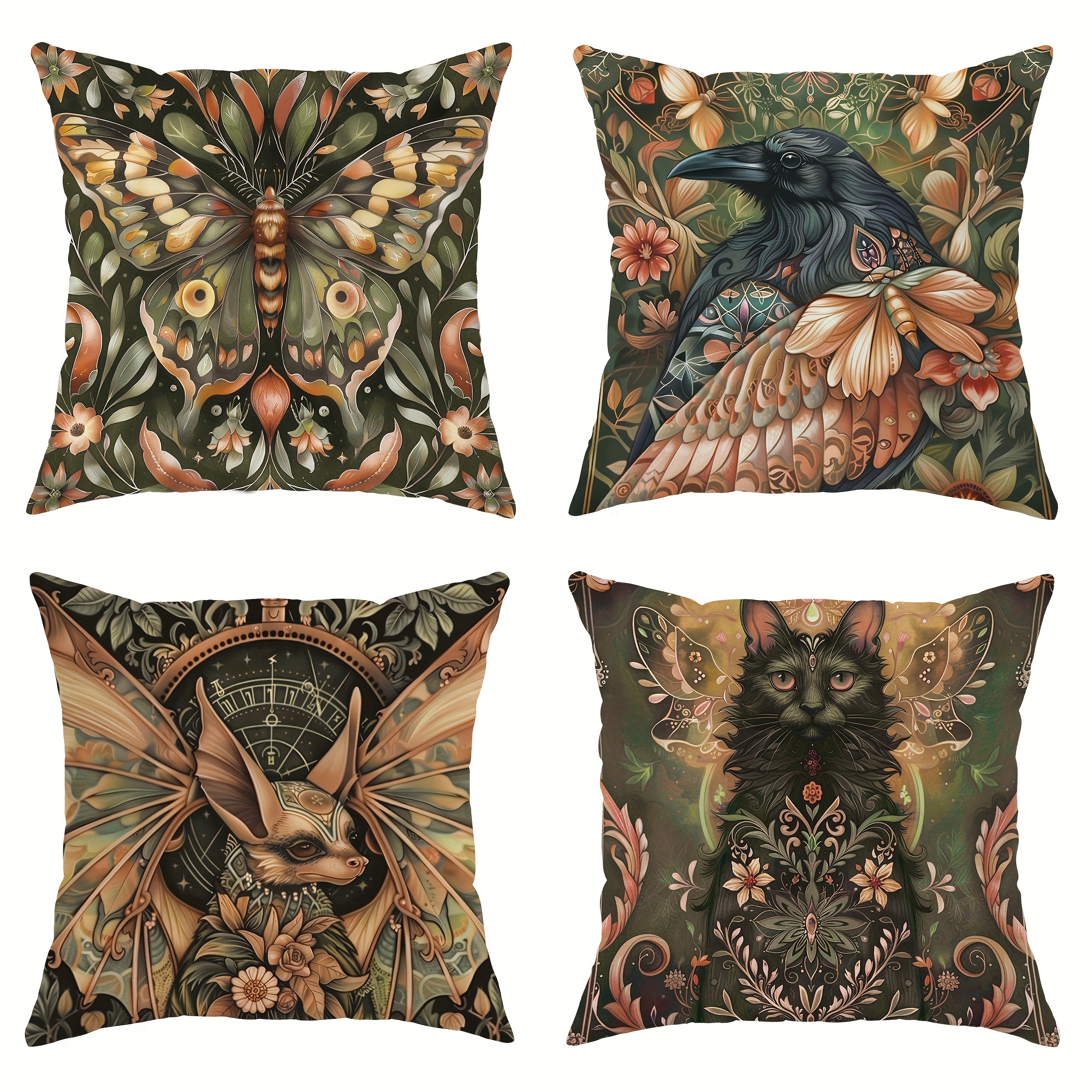 

4pcs Set Halloween - , & In - & Themes For & Bedroom Decor, 18x18 , Zip