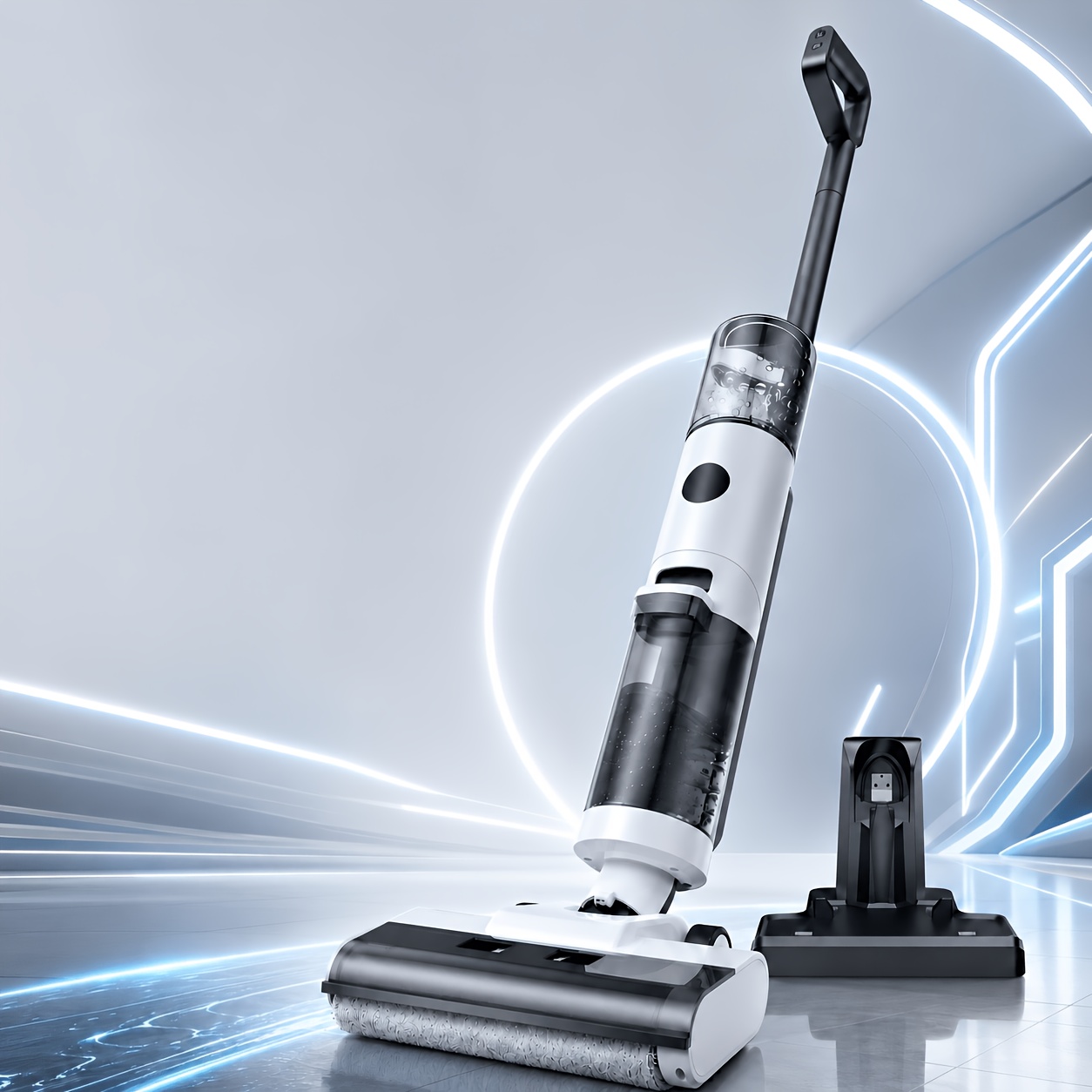 Image of Ed12 Wireless Wet And Dry Floor Scrubber, Super Suction, 35s One-button Self-cleaning, 0.1-inch Edge Cleaning, Long , Cleans The , Dual Water Tank Design, Quiet
