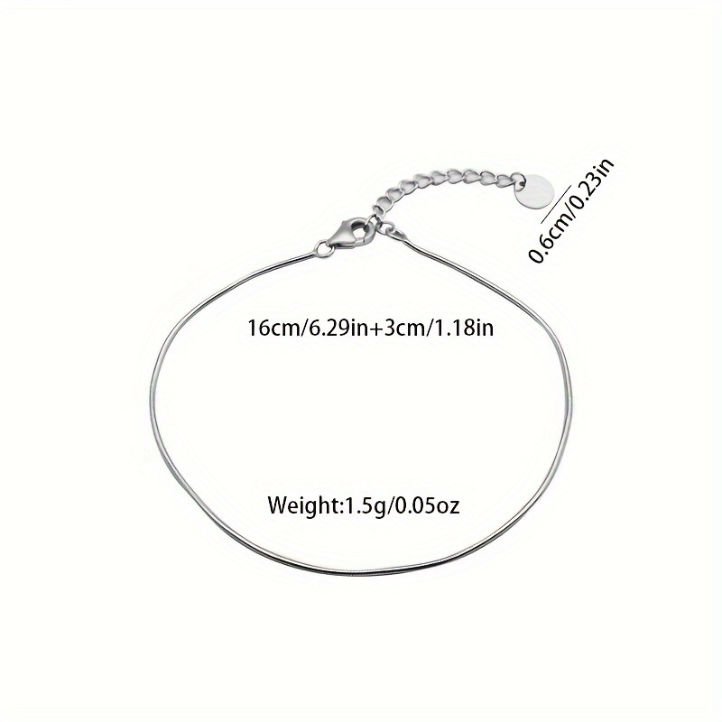 S925 Pure Silver Personalized Round Snake Bone Chain Bracelet