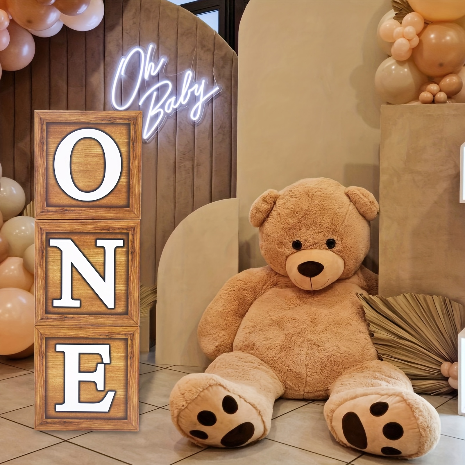 3 peças   caixa de presente one - decorações elegantes com   neon para   aniversário,   ou berçário (material em papel), design divertido, leve    , tema festivo, aparência  , planners de  , suprimentos para festas, decoração diy