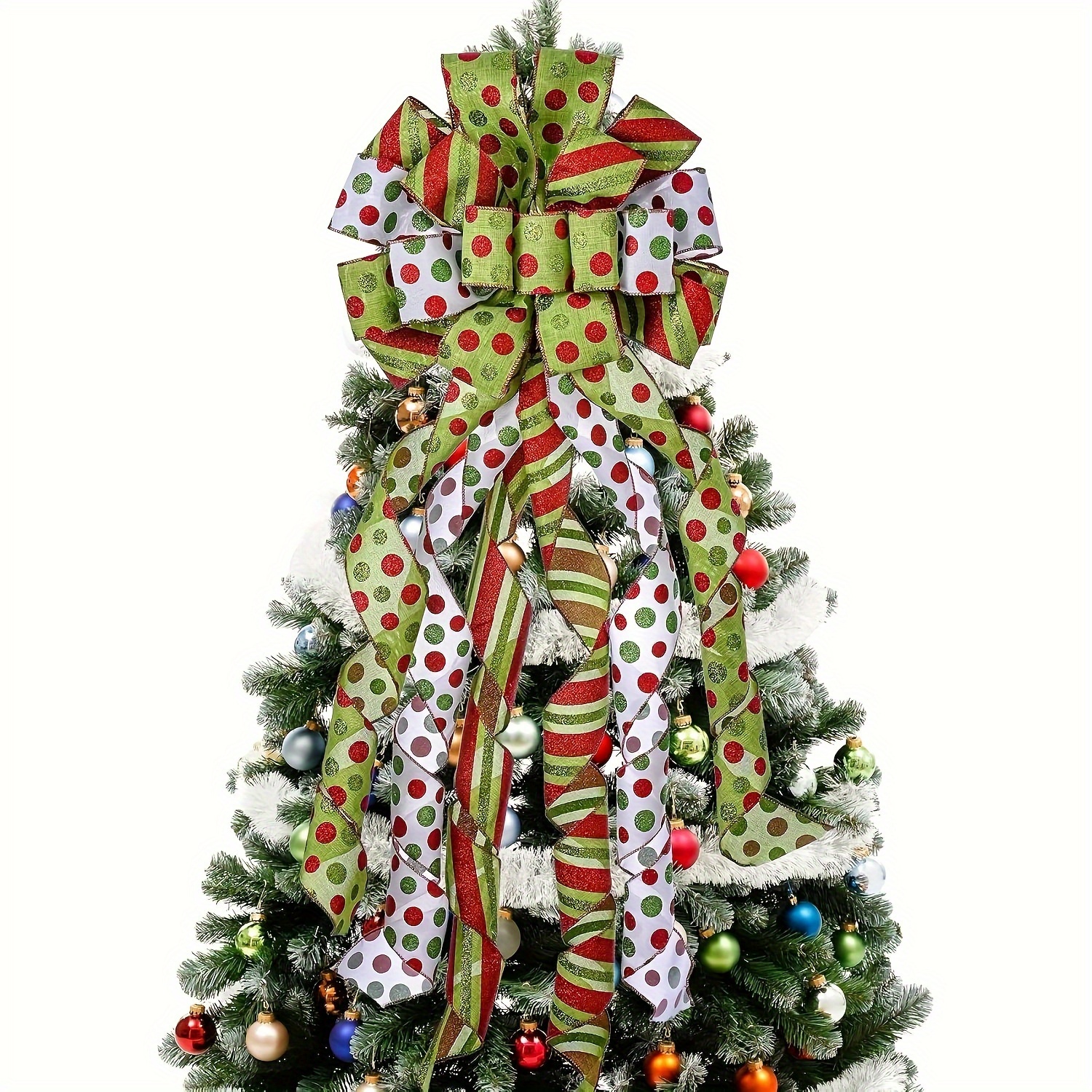 

Large Green Christmas Wreath Bow, 1pc, Red & Green Embellishments, Polyester Gift Bow, Festive Holiday Home & Wedding Decor, Indoor/outdoor Use, No Feathers, Art Craft & Sewing Supplies