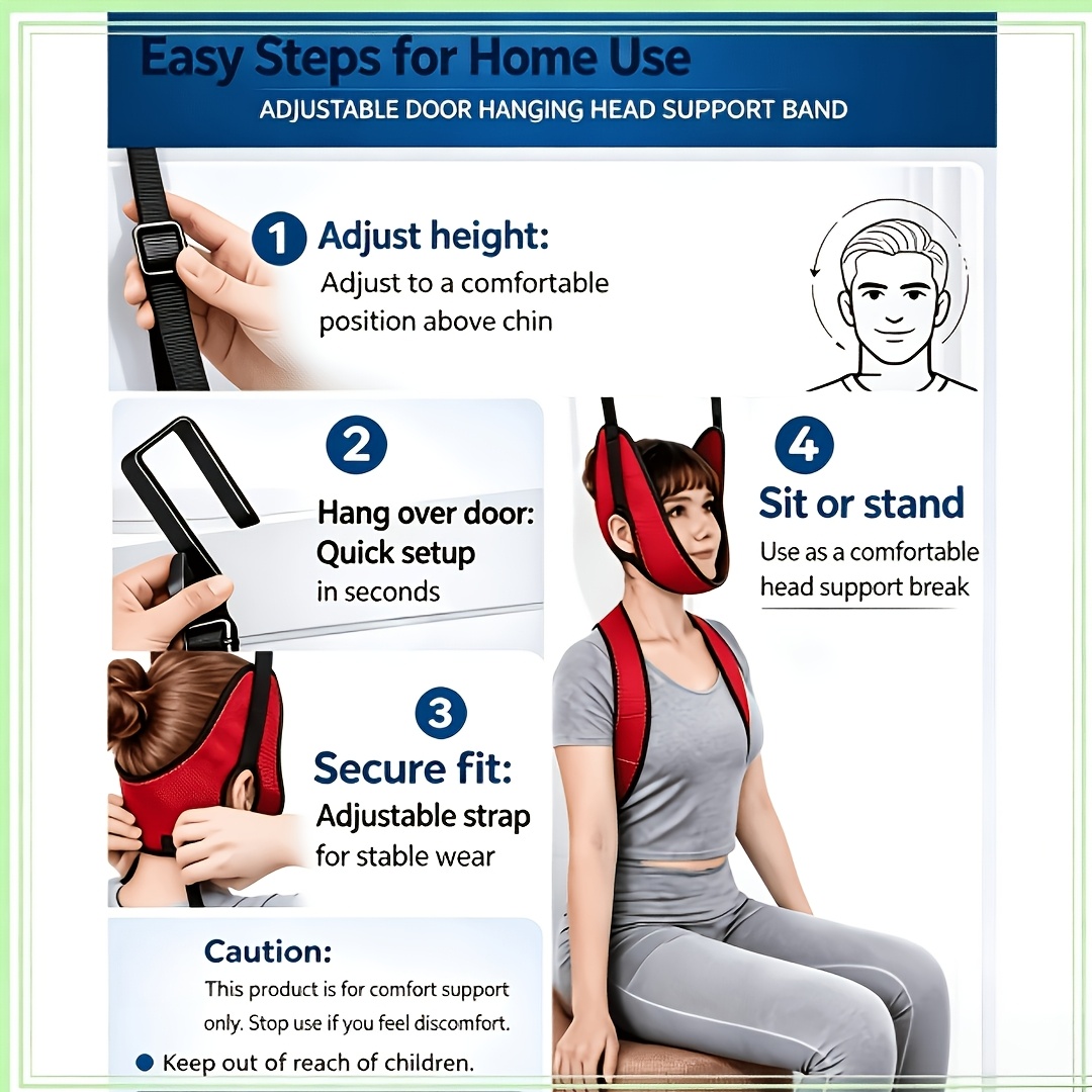 Upgraded Over-the-Door Support Strap with Thickened Neck Support