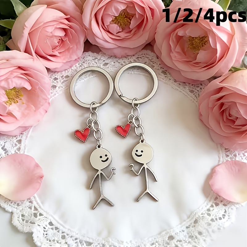 Matchstick Man Love Couple Theme Keychain, Perfect Gift