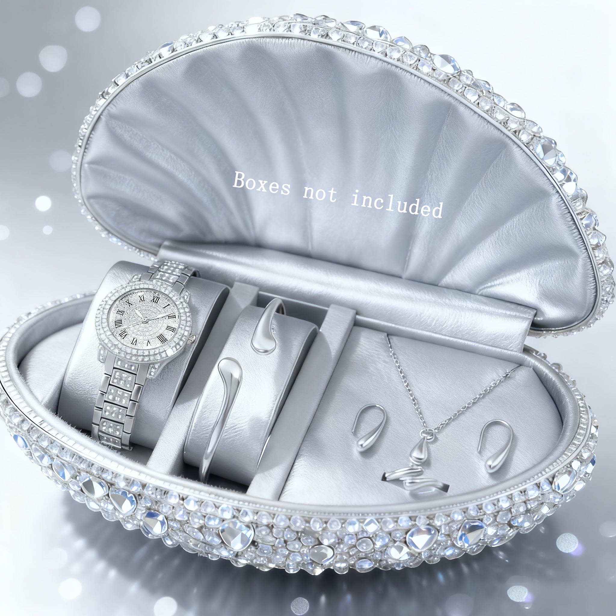 6 st kvinnors klocka och smyckeset med rhinestones elegant - Temu Sweden