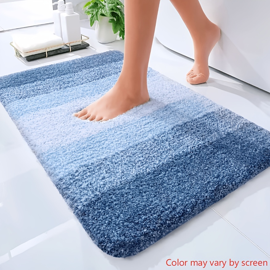 TEMU Absorbent Bath Suitable For Bathroom Floor, Tub & Shower - Quick-dry Machine Washable Non-slip Bath Mat With Rubber Backing, Thick Cushioned