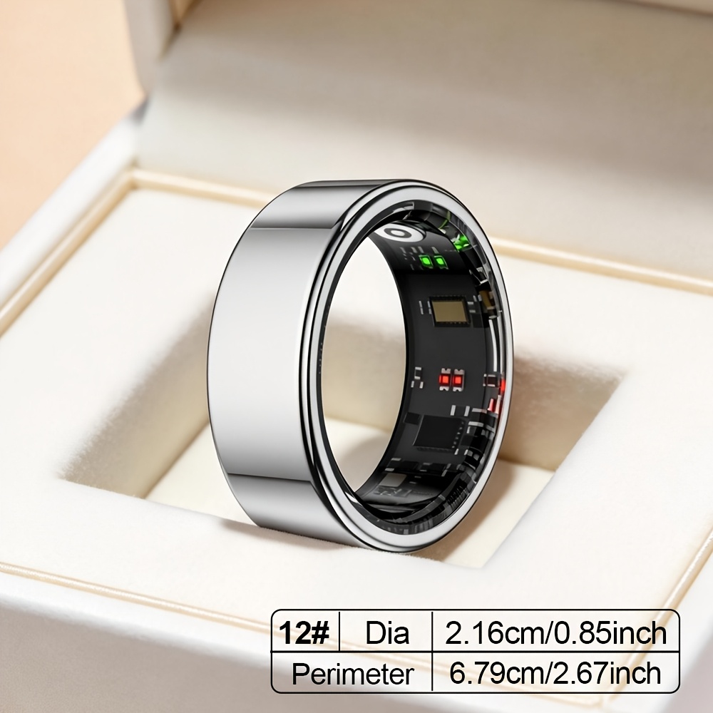 Image of A New Intelligent Ring Presented As A Gift For The Exhibition, In And Sizes 8 Through 13, Featuring Health Monitoring, Sleep , Remote Photography Control, Gesture Recognition, Menstrual Cycle Tracking