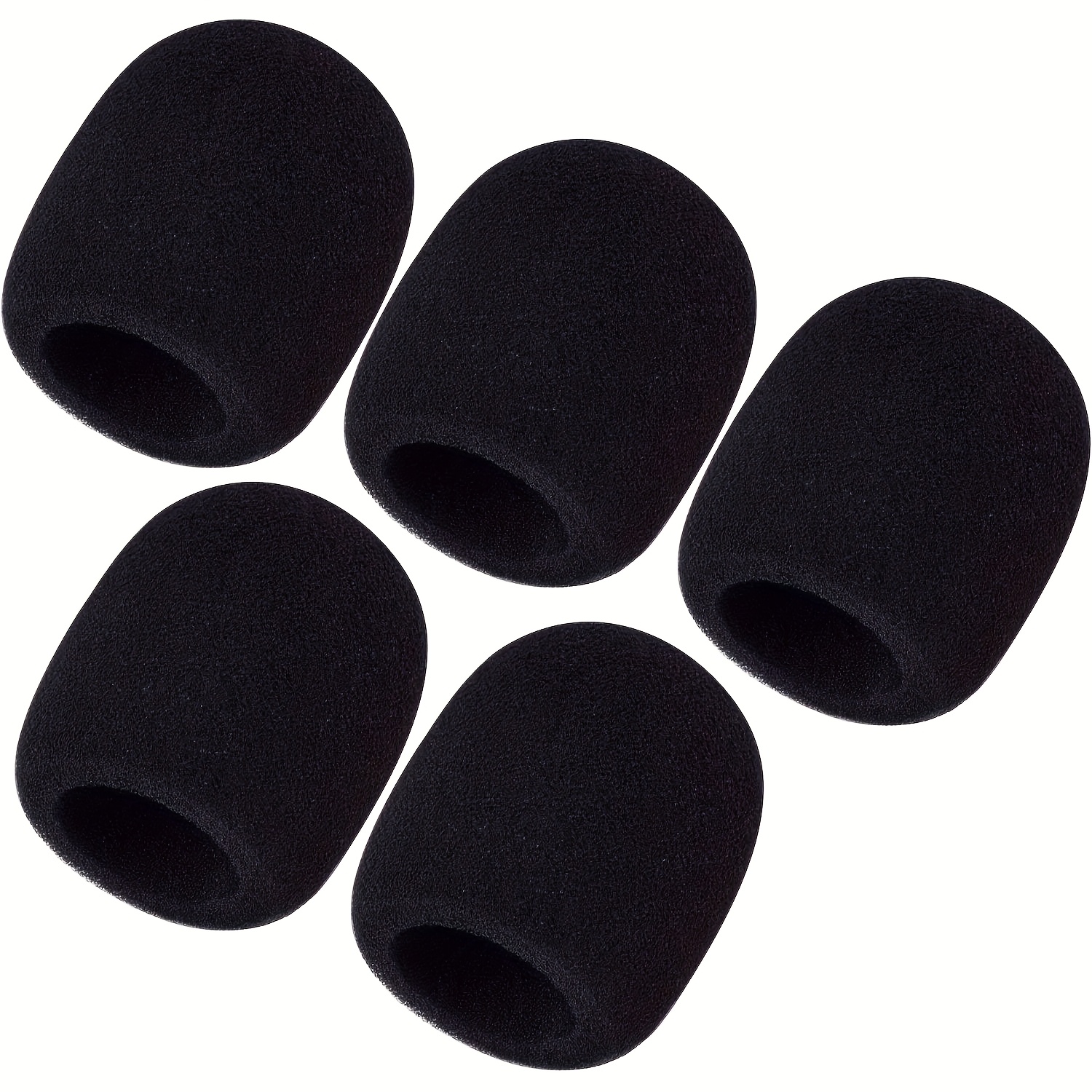 TEMU 5 Foam Microphone Covers, Handheld Microphone Windshields, Thickened Microphone Sponge Covers, Single-use Microphone Spray Covers, Black