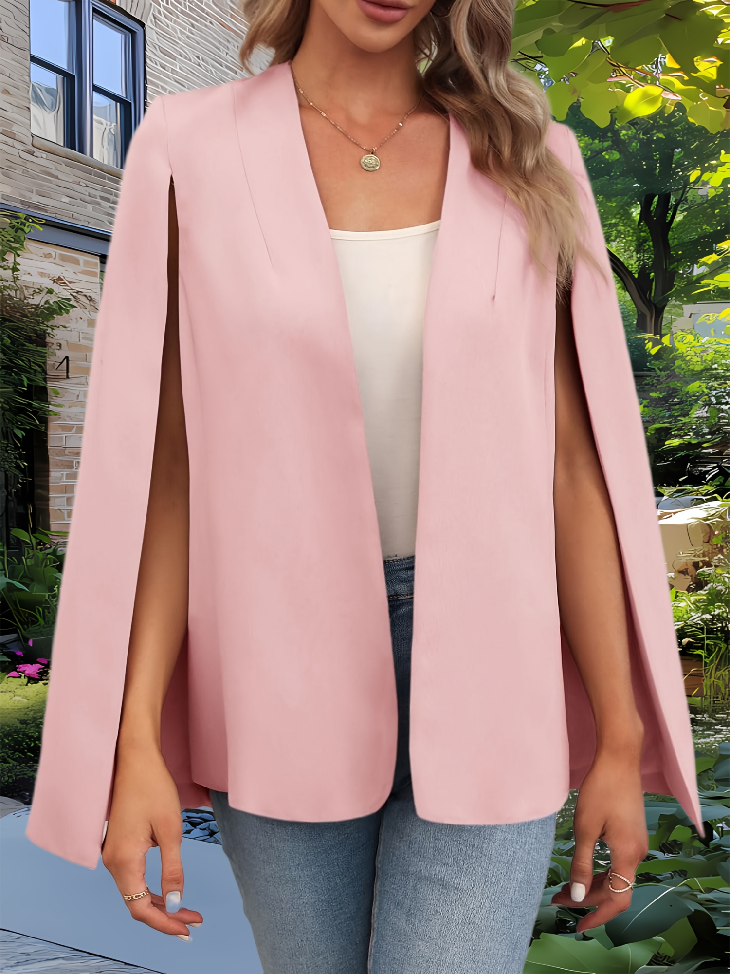 Womens Coats Pink Cape Coat BCBGMAXAZRIA BARE PINK Women's Cape