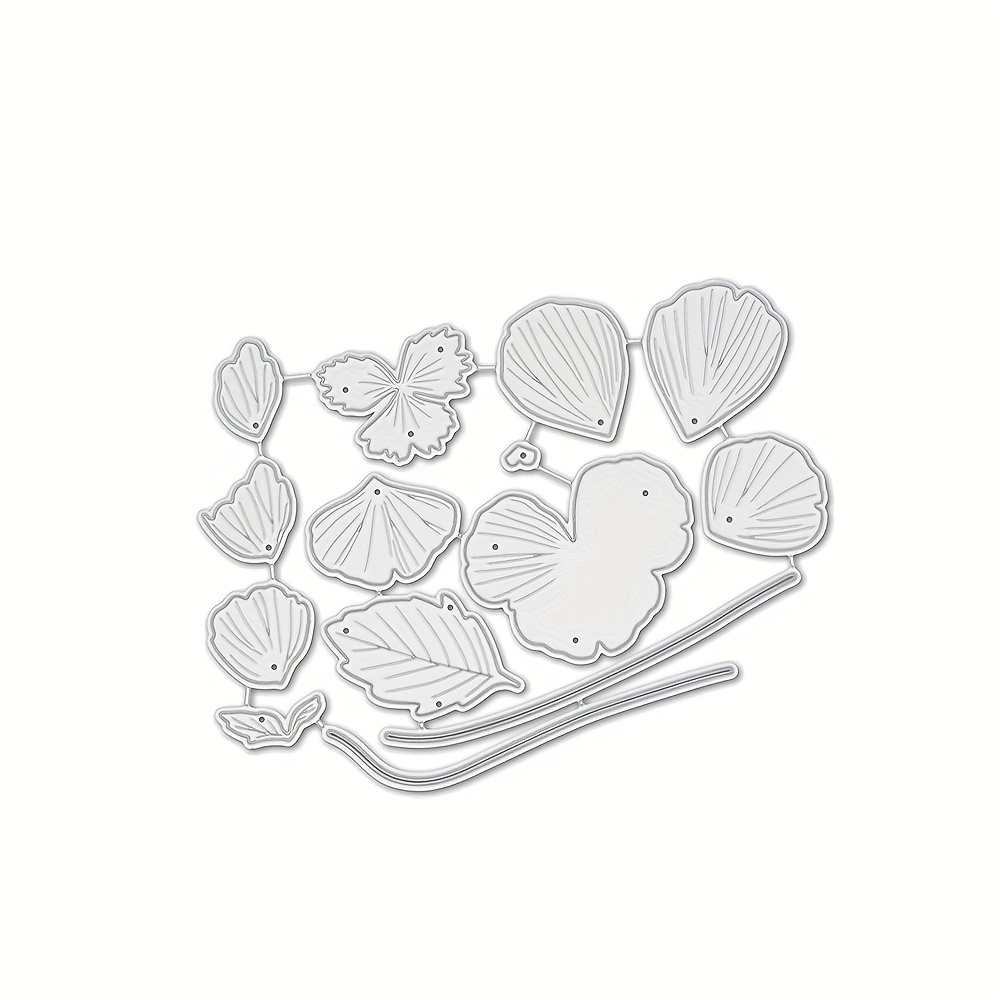 TEMU 1pc With Leaves Metal Cutting Template - Exquisite , Suitable For Scrapbooking, Card Making And Craft Projects, Beautiful Backgrounds And