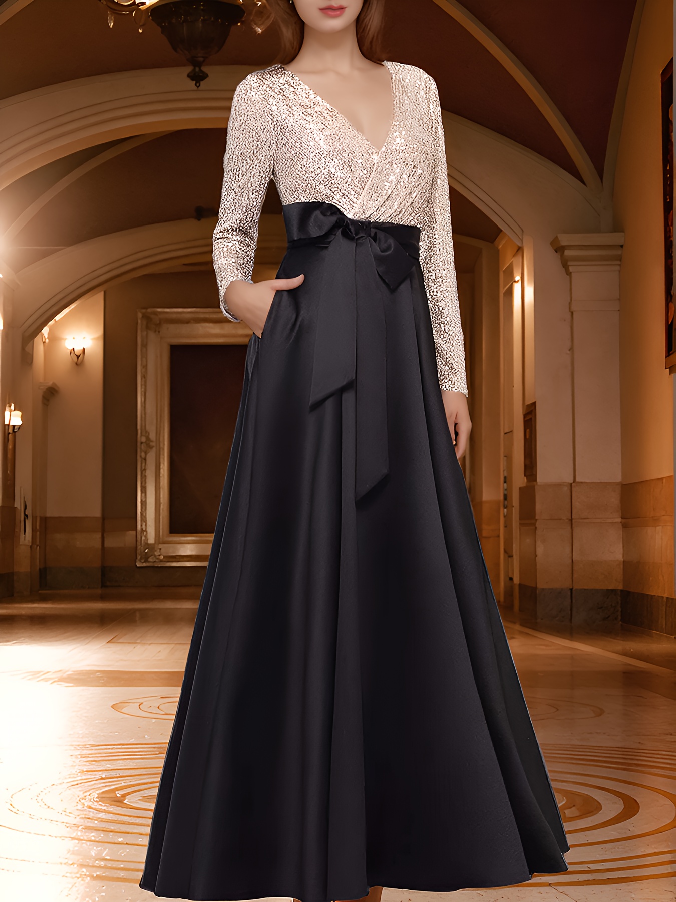 open lace back dress Classic Long Metallic Prom Dress with Lace-Up Back– PromGirl main image 1