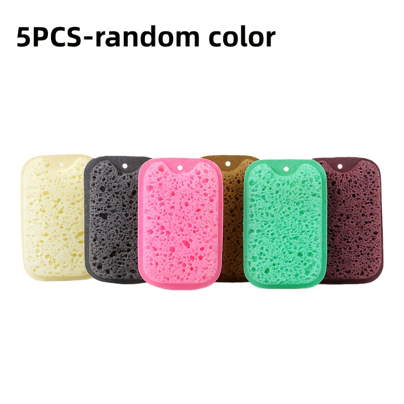 Image of 5pcs High-density Foam Cleaning Sponges- Dual-sided, Non-scratch& Super Absorbent- & Dishwashing Tool, Durable For Everyday Use, Perfect Cleaning Kit For Home& School - Random Color