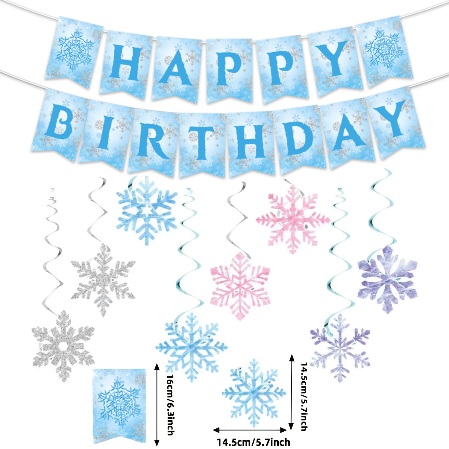 TEMU 23 pezzi di forniture per feste di compleanno a tema di , decorazioni da festa invernale da , bandierine e striscioni, decorazioni con nappe a