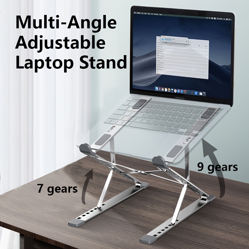 

1pc Portable Laptop Stand - - Height , Laptop Stand, Metal, Height Laptop Stand For Macbook , , Lenovo, Dell 10-17 Laptops And Tablets