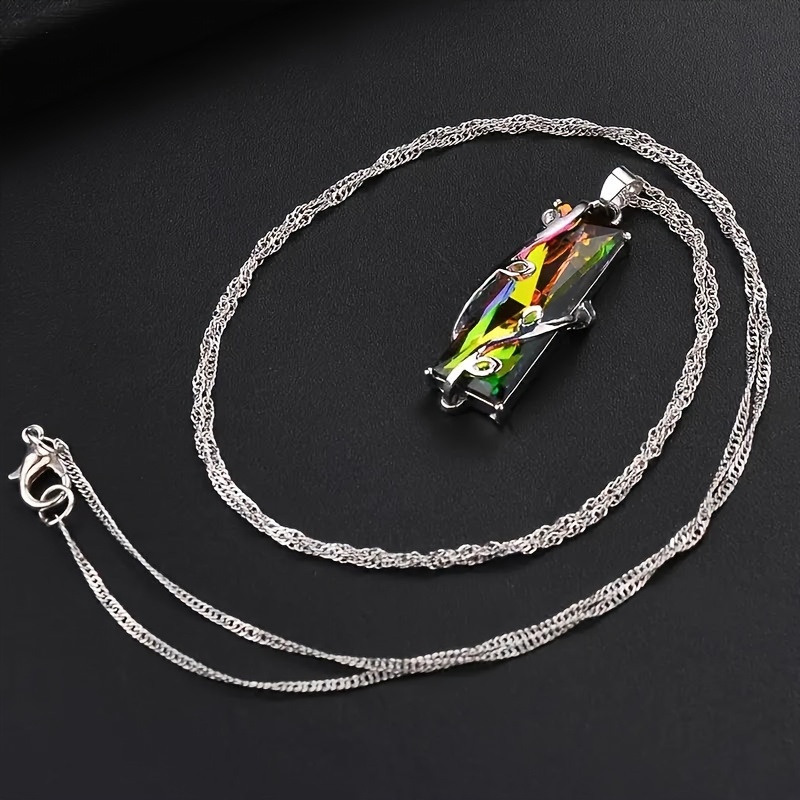 TEMU Colorful Branch Shaped Pendant Necklace, Exquisite Jewelry Gift, Ideal Gift For Women On Thanksgiving, Christmas, And Valentine's Day