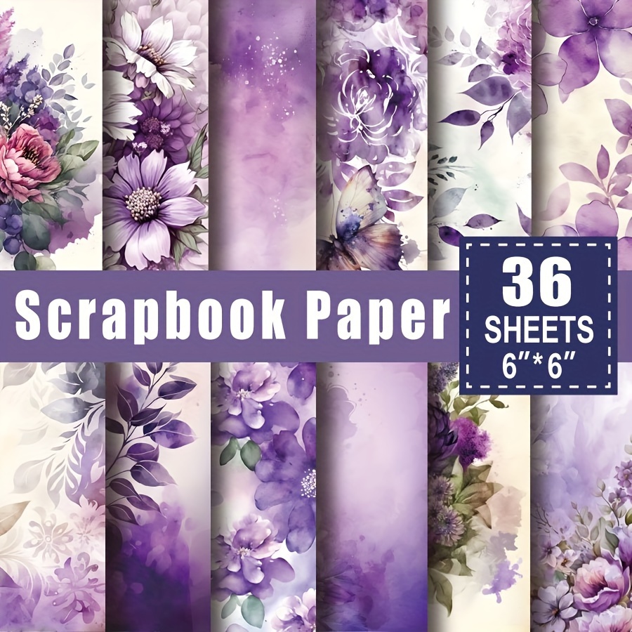 

36 Sheets Scrapbook Paper Pad In 6*6", Art Craft Pattern Paper For Scrapingbook Craft Cardstock Paper, Diy Decorative Background Card Making Supplies – Violet And Daisy