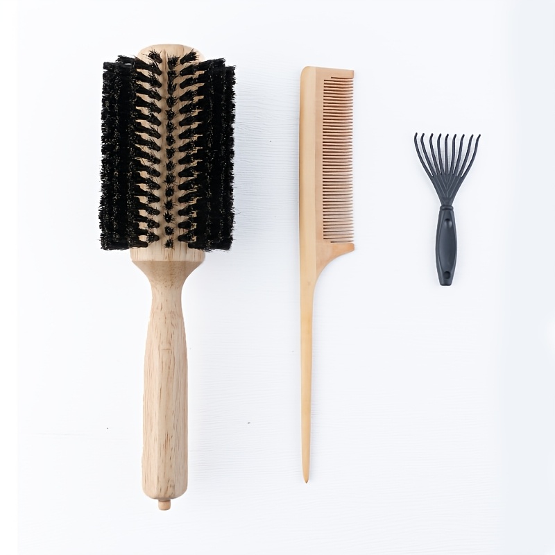 TEMU Women's Hair Comb With / Bristles - Sharp Tail Root Partition Comb Suitable For Blow Curling, Straightening, Coiling & Volume Styling, Salon &