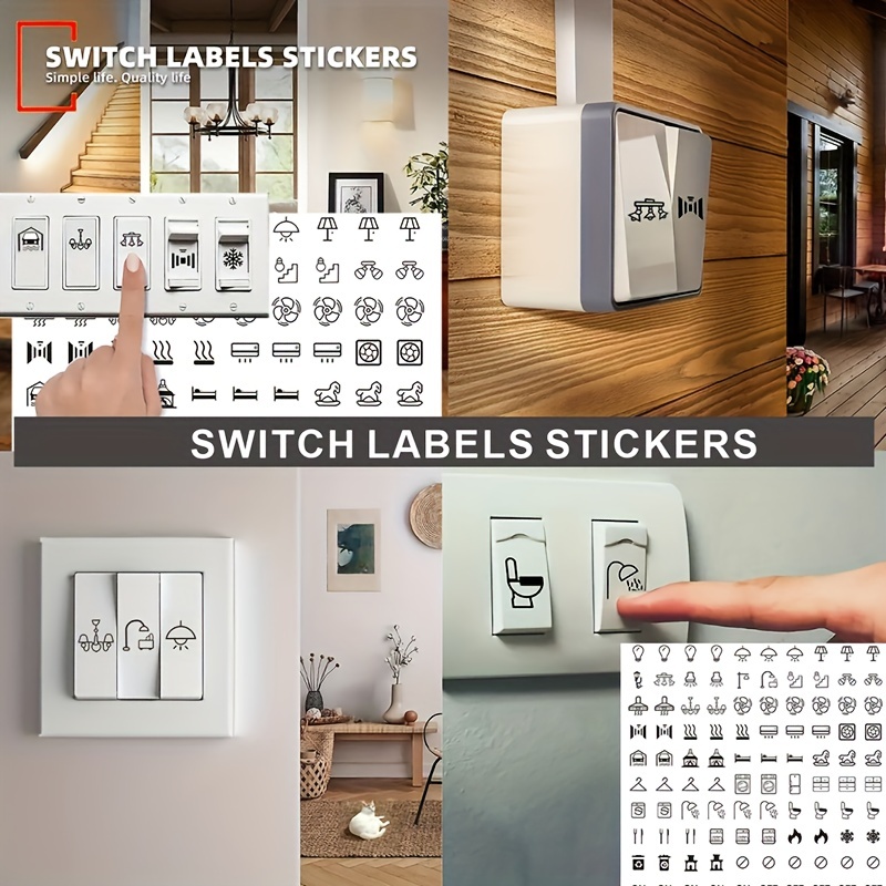 

Transparent Switch Labels - For Lights, Fans, Heaters Switch Icon Stickers - , Waterproof, Oil Resistant And , Suitable For Bedrooms, Bathrooms, Kitchens, Garages, Laundry Rooms