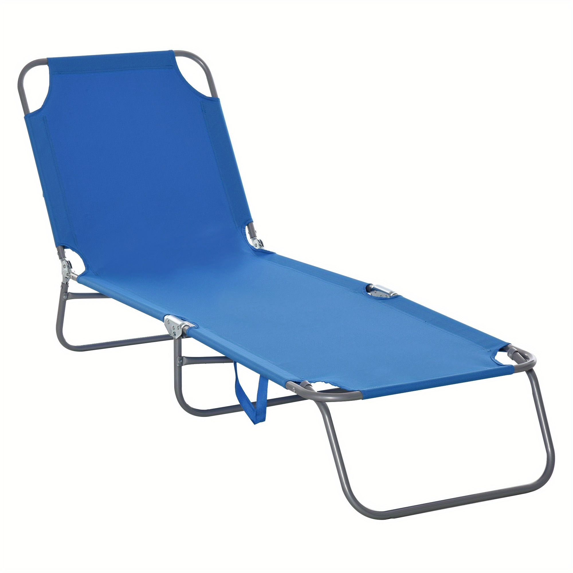   folding outdoor lounge chair for patio garden poolside blue