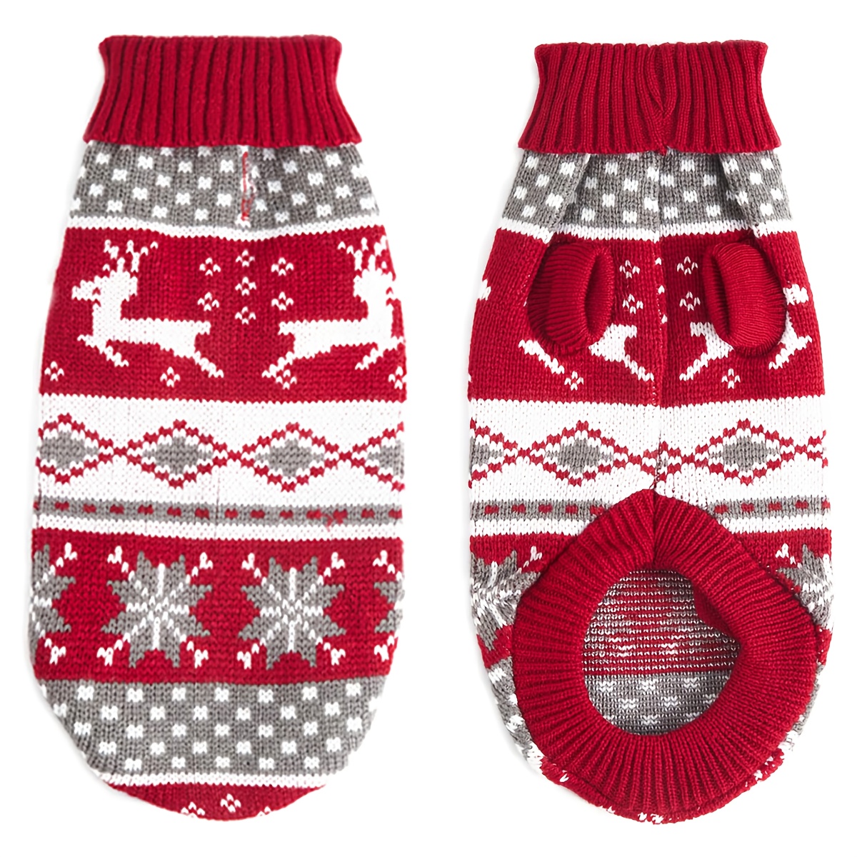 TEMU A Christmas Dog Sweater Autumn And Winter Pet High Collar Warm Vest Cat Clothes Christmas Clothing
